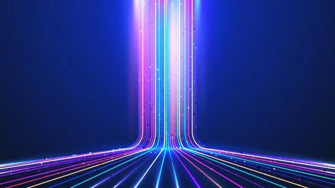 Abstract technology digital futuristic concept glow neon colors lines with li Stock Illustration