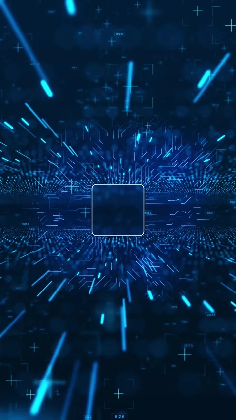 Abstract Technology Digital HUD Elements and Circuitry Design Floating Data Stock Footage 333791915