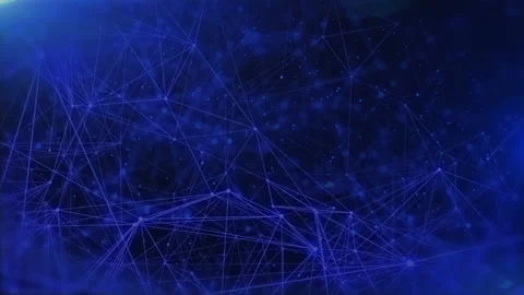 Abstract technology digital low poly network flowing seamless loop 4K background Stock Footage 239173806