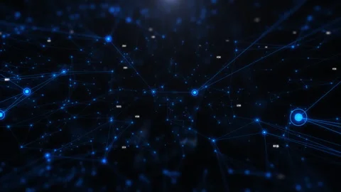 Abstract Technology Digital Low Poly Network Communication Concept Vídeo Stock 328986672