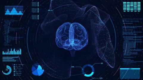 Abstract technology Digital Mind. Brain Artificial Intelligence Concept ui human Stock Footage 311972118