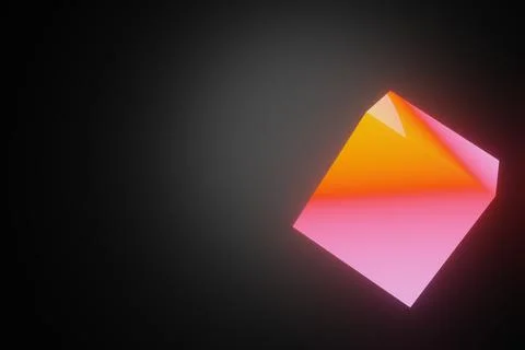 Abstract technology digital neon colourful glowing box or cube background 3D Stock Illustration