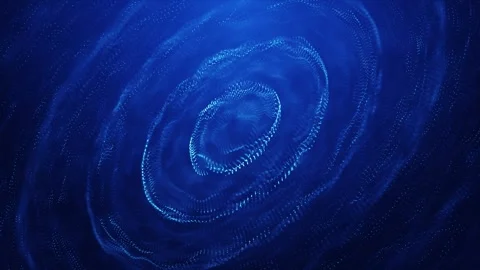 Abstract technology digital particles dots flow blue background Stock Footage 274420474