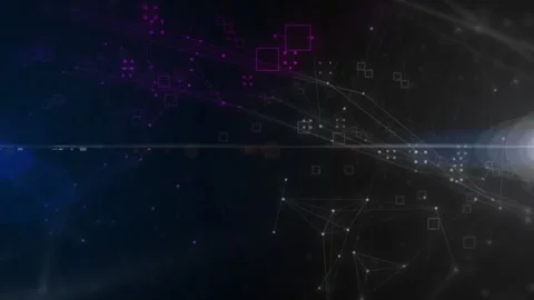 Abstract Technology Digital Polygon Plexus Communication Network 4K Motion Stock Footage 253691509
