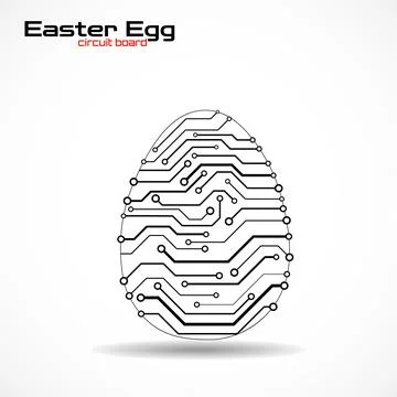 Abstract technology Easter eggs with circuit board. Happy Easter Egg Stock Illustration