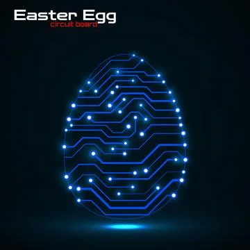 Abstract technology Easter eggs with circuit board. Happy Easter Egg Stock Illustration