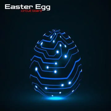 Abstract technology Easter eggs with circuit board. Happy Easter Egg Stock Illustration