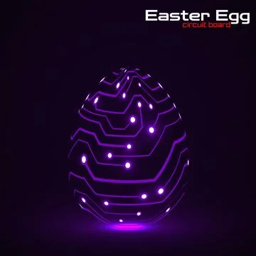 Abstract technology Easter eggs with circuit board. Happy Easter Egg Stock Illustration