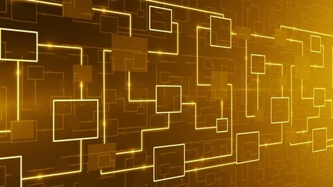 Abstract technology electronic circuit background LOOP yellow Video stock 71278620