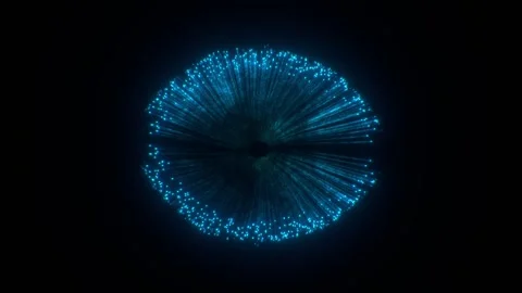 Abstract Technology Fireworks Explosion Display Festive Blue HD Stock Footage 209925570