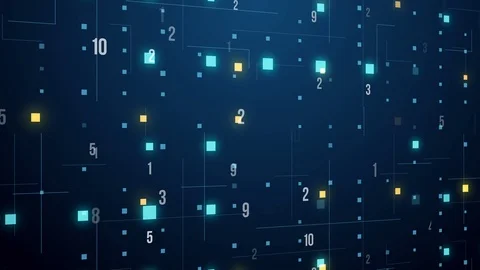 Abstract technology floating code number digital grid motion background loop  Stock Footage 108088782
