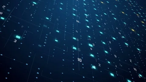 Abstract technology floating code number digital grid motion background loop  Stock Footage 108089726