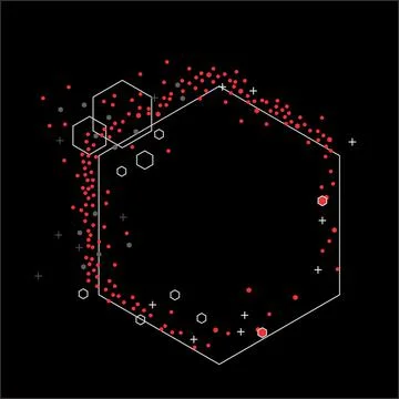 Abstract technology frame of hexagone geometric shapes Stock Illustration