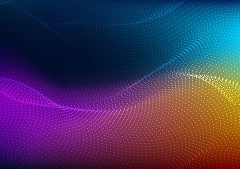 Abstract technology furturistic design dots flow particles dynamic wave on .. Stock Illustration