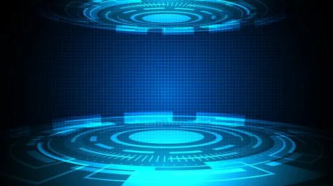 Abstract technology futuristic concept circle hud interface screen design on Stock Illustration