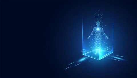 Abstract technology futuristic concept of digital human body digital ai futur Иллюстрация