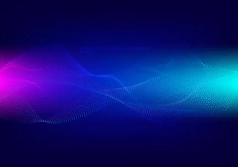 Abstract technology futuristic concept dots particles wave line with lighting Stock Illustration