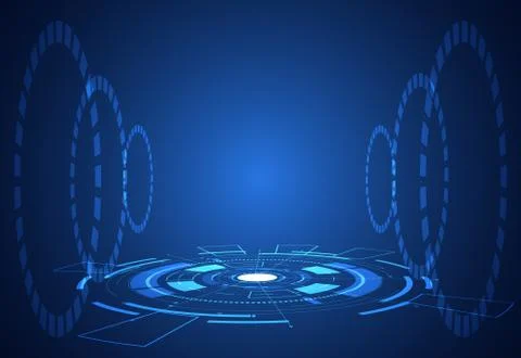 Abstract technology futuristic concept interface hologram elements of digital Stock Illustration