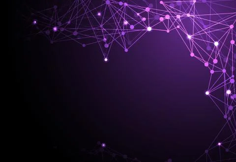 Abstract technology futuristic concept linear,polygonal dark violet color イラスト素材
