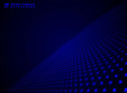 Abstract technology futuristic data visualization particle dynamic blue dots Illustrazione stock
