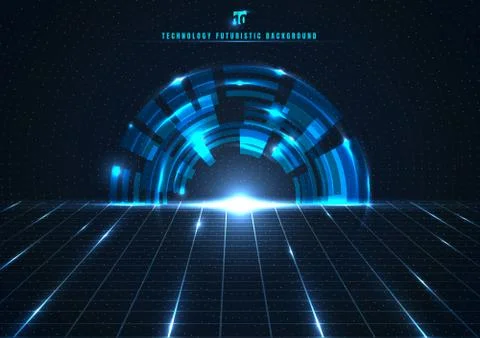 Abstract technology futuristic digital concept engineering gear wheel with pe Stock Illustration