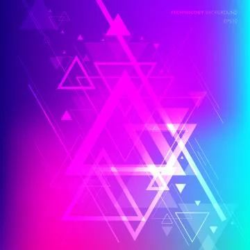 Abstract technology futuristic geometric triangles overlapping on vibrant gra Stock Illustration