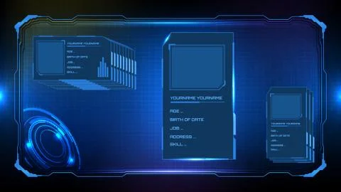 Abstract technology futuristic interface hud personal group profile sci fi co Stock Illustration