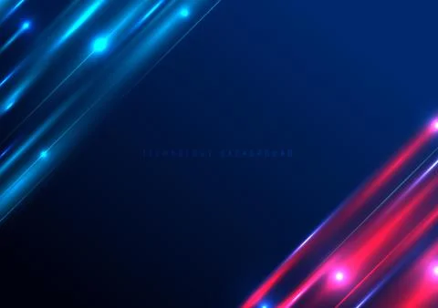 Abstract technology futuristic lighting effect speed motion on blue backgroun Stock Illustration