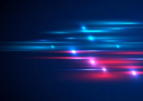 Abstract technology futuristic lighting effect speed motion on blue backgroun Stock Illustration