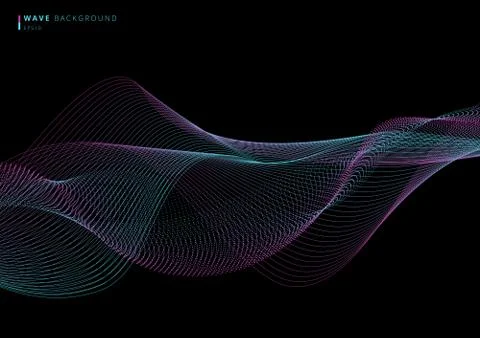Abstract technology futuristic network design particle blue and pink dot wave Stock Illustration