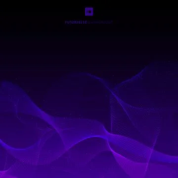 Abstract technology futuristic network design particle purple glowing dot lin Stock Illustration