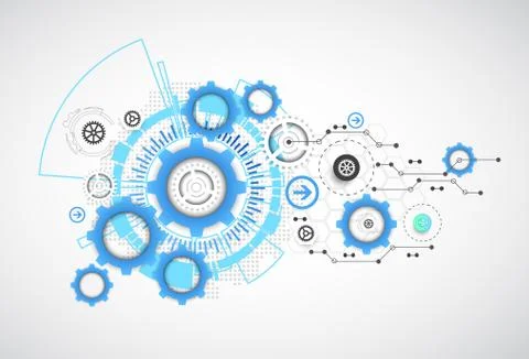 Abstract technology gears background. Stock Illustration