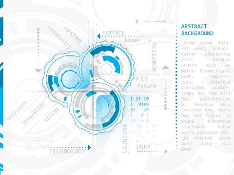 Abstract technology gears background, vector illustration Stock Illustration