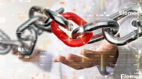 A Abstract technology geometric and data Stock Photos