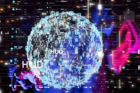 A Abstract technology geometric and data Stock Photos