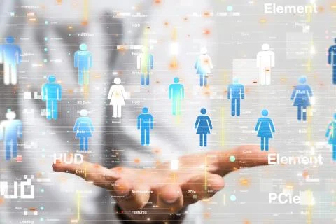 A Abstract technology geometric and data 写真素材