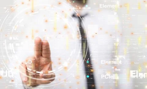 A Abstract technology geometric and data Stock Photos