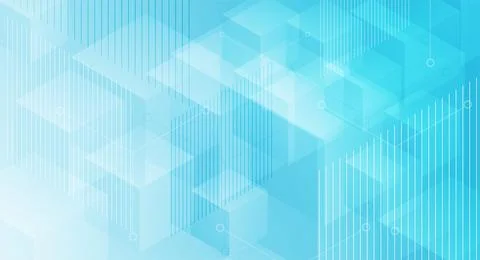 Abstract technology geometric background with 3d shiny cubes Stock Illustration