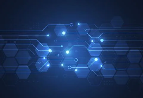 Abstract technology geometric background with circuit board texture イラスト素材