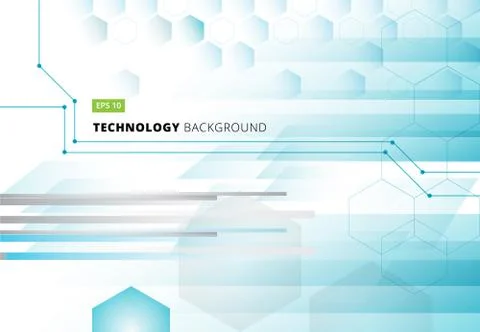 Abstract technology geometric digital blue hexagons concept background. Space Stock Illustration