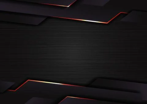 Abstract technology geometric glowing red and black color shiny motion dark m Stock Illustration
