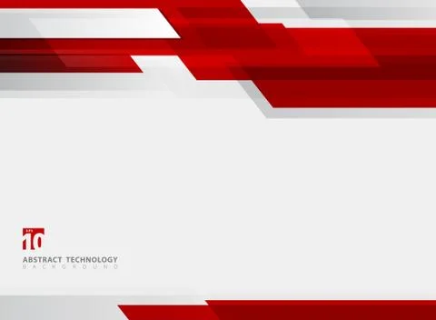 Abstract technology geometric red color shiny motion background. Stock Illustration