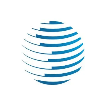 Abstract technology global globe logo design vector illustrations Stock Illustration
