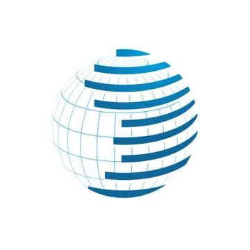 Abstract technology global globe logo design vector illustrations Stock Illustration