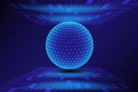 Abstract technology Global network connection World map point on the line Stock Illustration