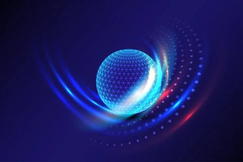 Abstract technology global network connections and endless multi color Stock Illustration