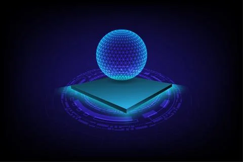 Abstract technology global network connections and microchip, big data イラスト素材