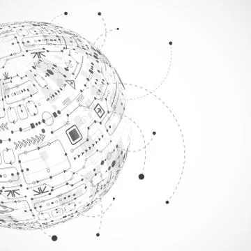 Abstract technology globe background 스톡 일러스트