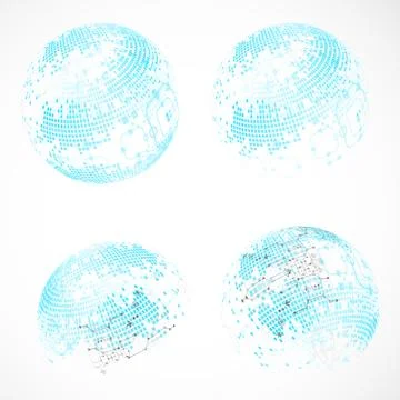 Abstract technology globe background Illustrazione stock