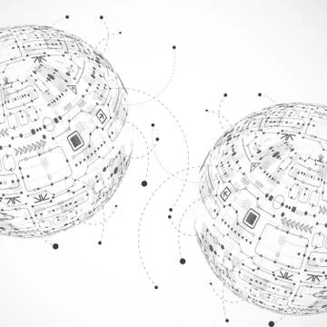 Abstract technology globe background イラスト素材